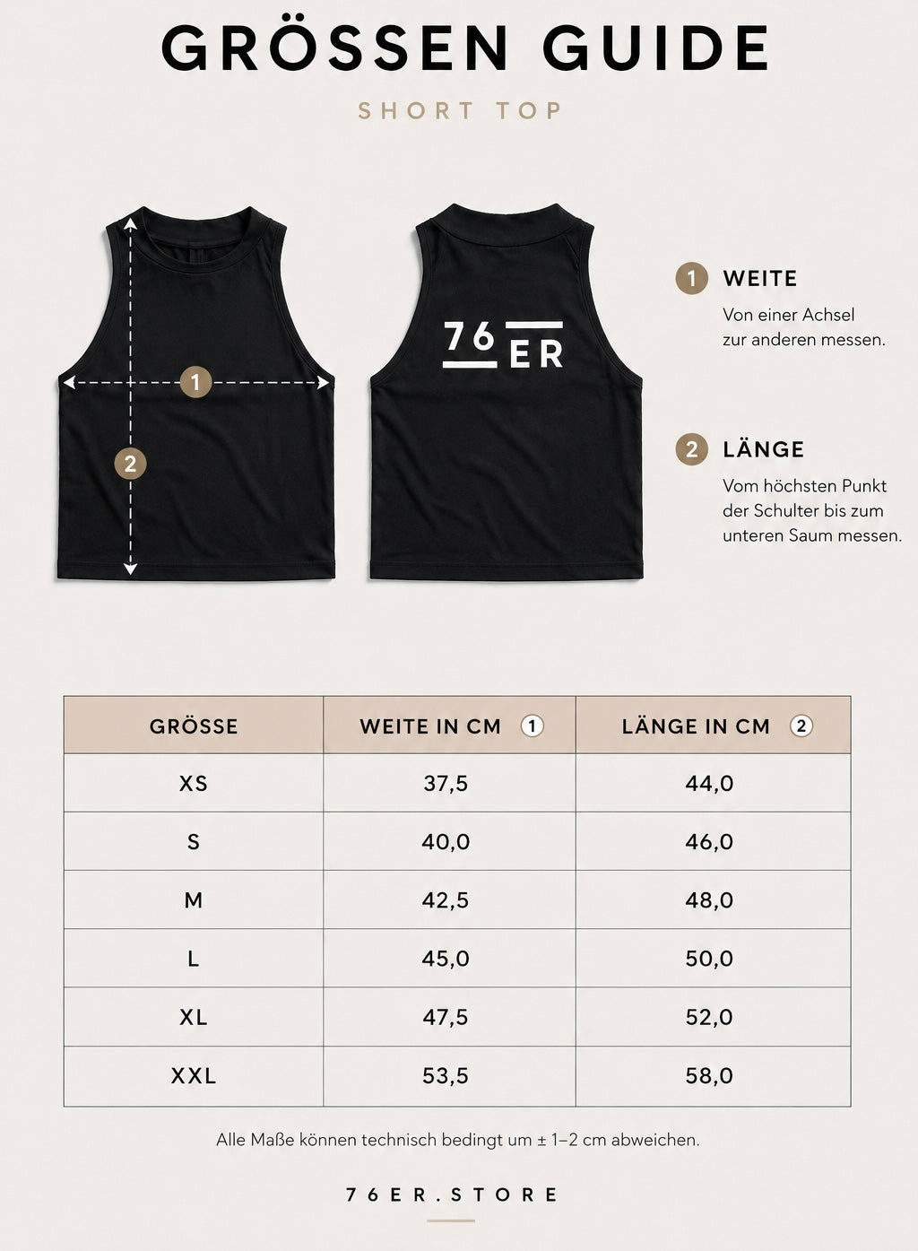 Frauen 76ER Short Top Backprint