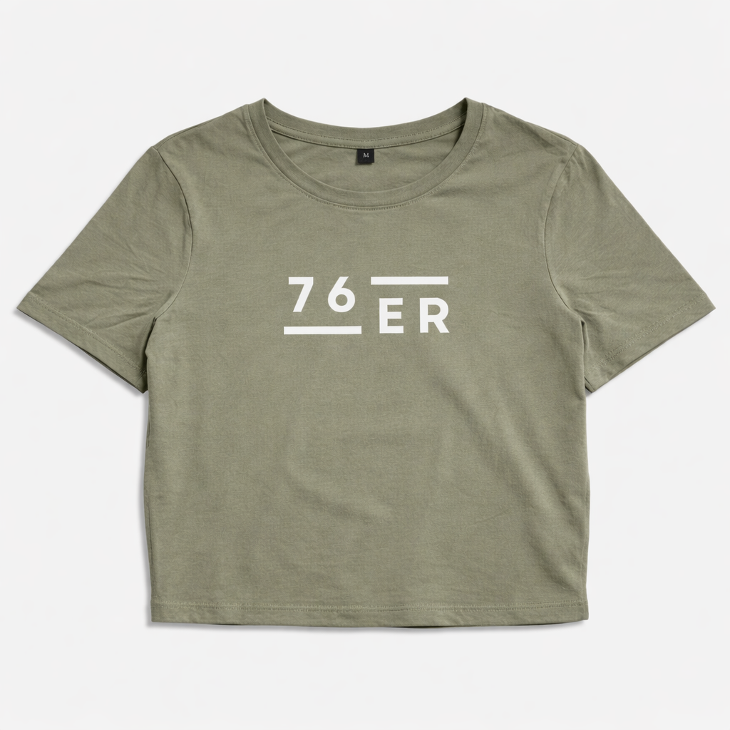 Frauen 76ER Cropped Tee Oliv
