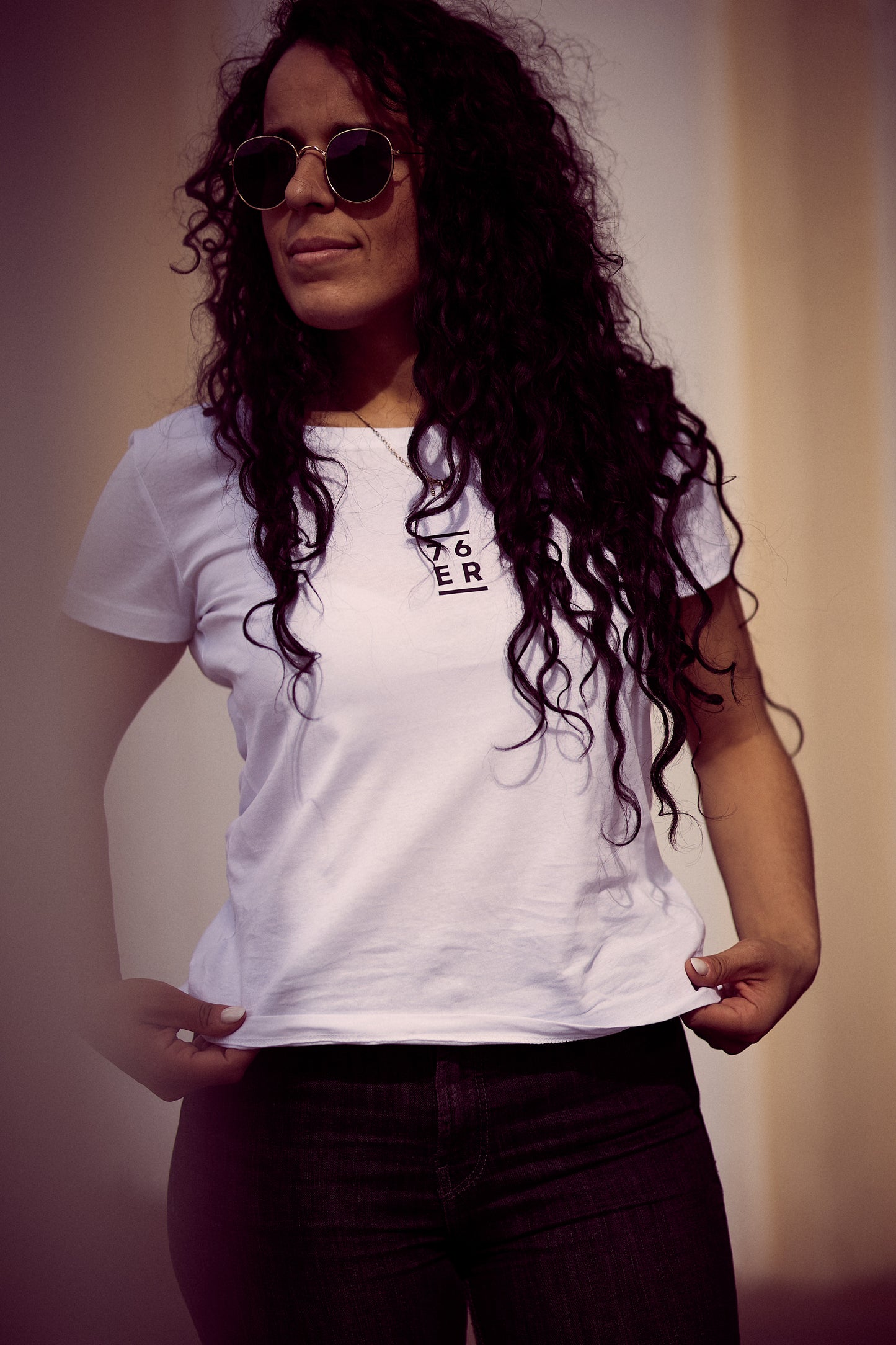 Frauen Kurzarm Basic T-Shirt 76ER
