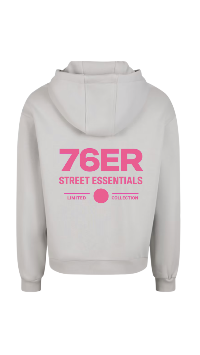Oversize Hoodie 76ER Street Grau/Pink