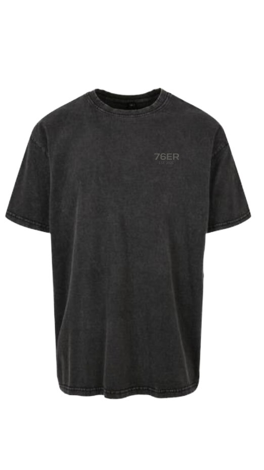 Acid Washed Oversize T-Shirt Schwarz