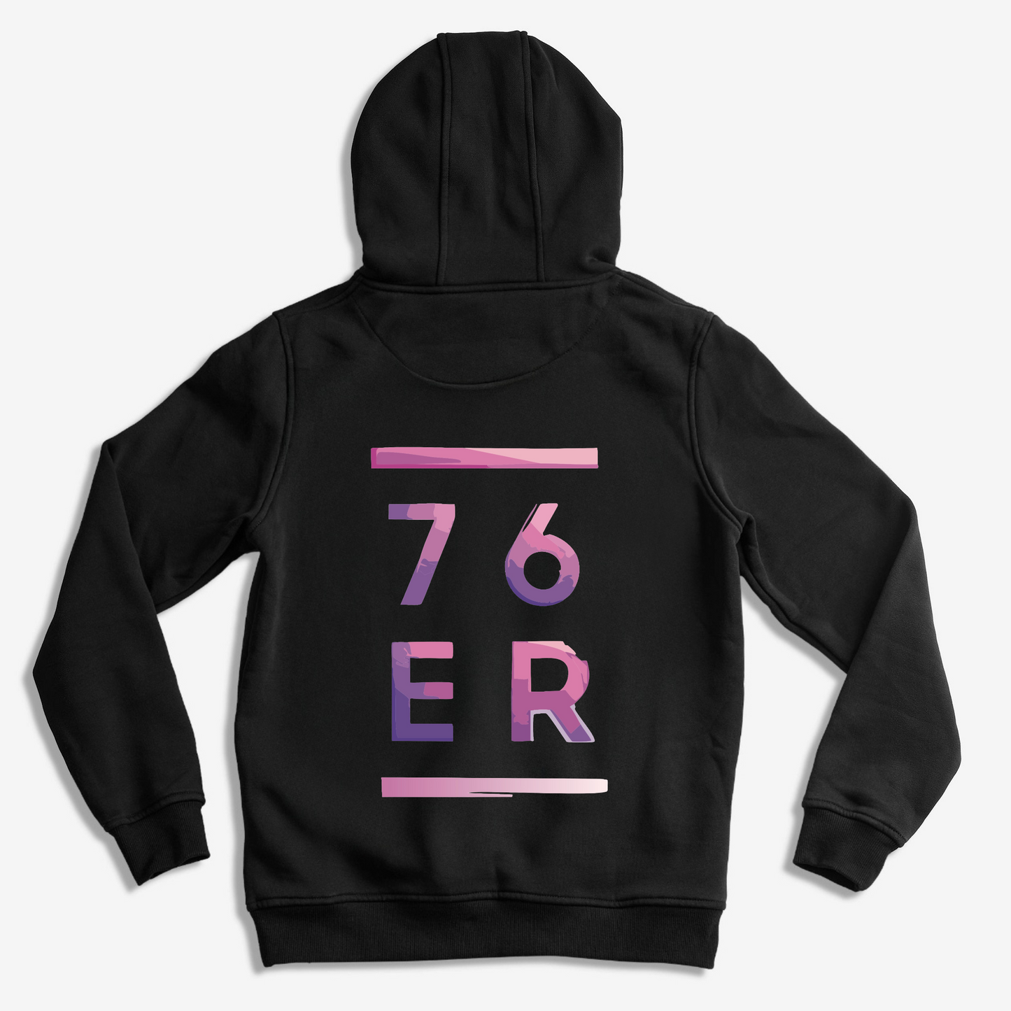 76ER Hoodie Schwarz Magenta