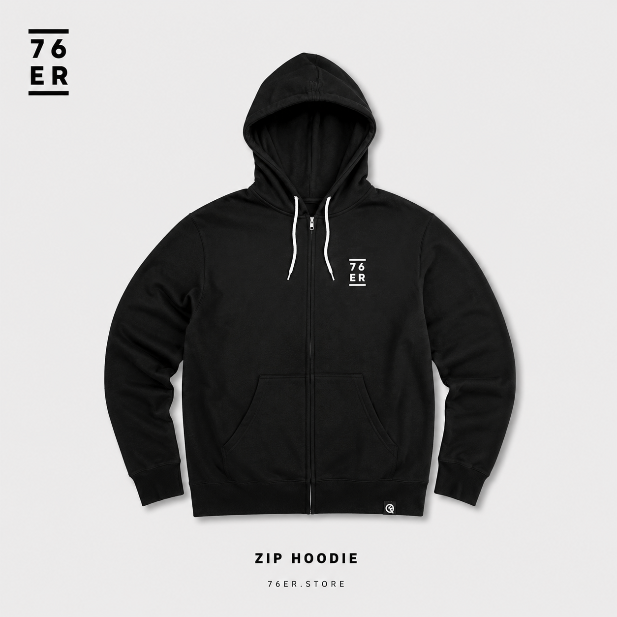 76ER ZIP HOODIE 2in1 SCHWARZ