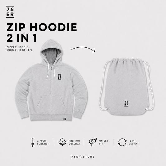 76ER ZIP HOODIE 2in1 GRAU