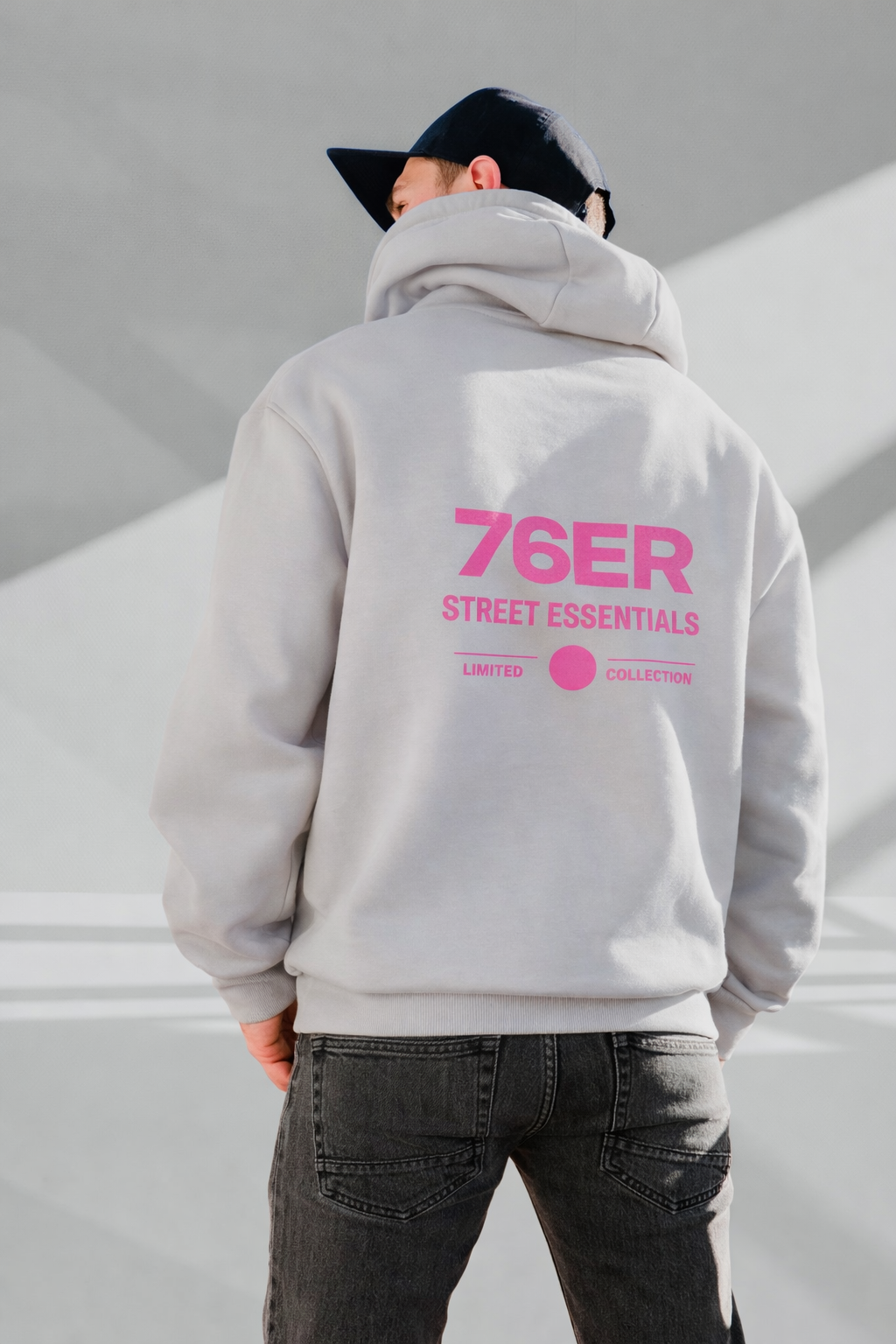 Oversize Hoodie 76ER Street Grau/Pink