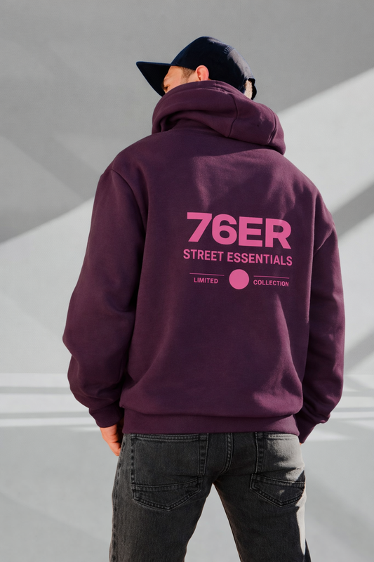Oversize Hoodie 76ER Street Plum Purple
