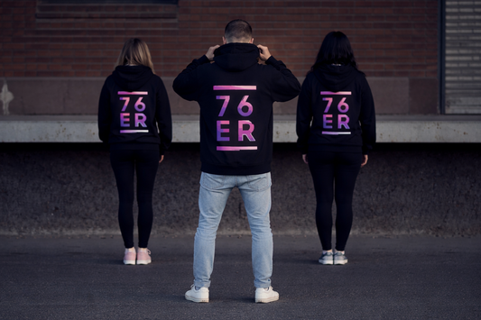 76ER HOODIE SCHWARZ/MAGENTA