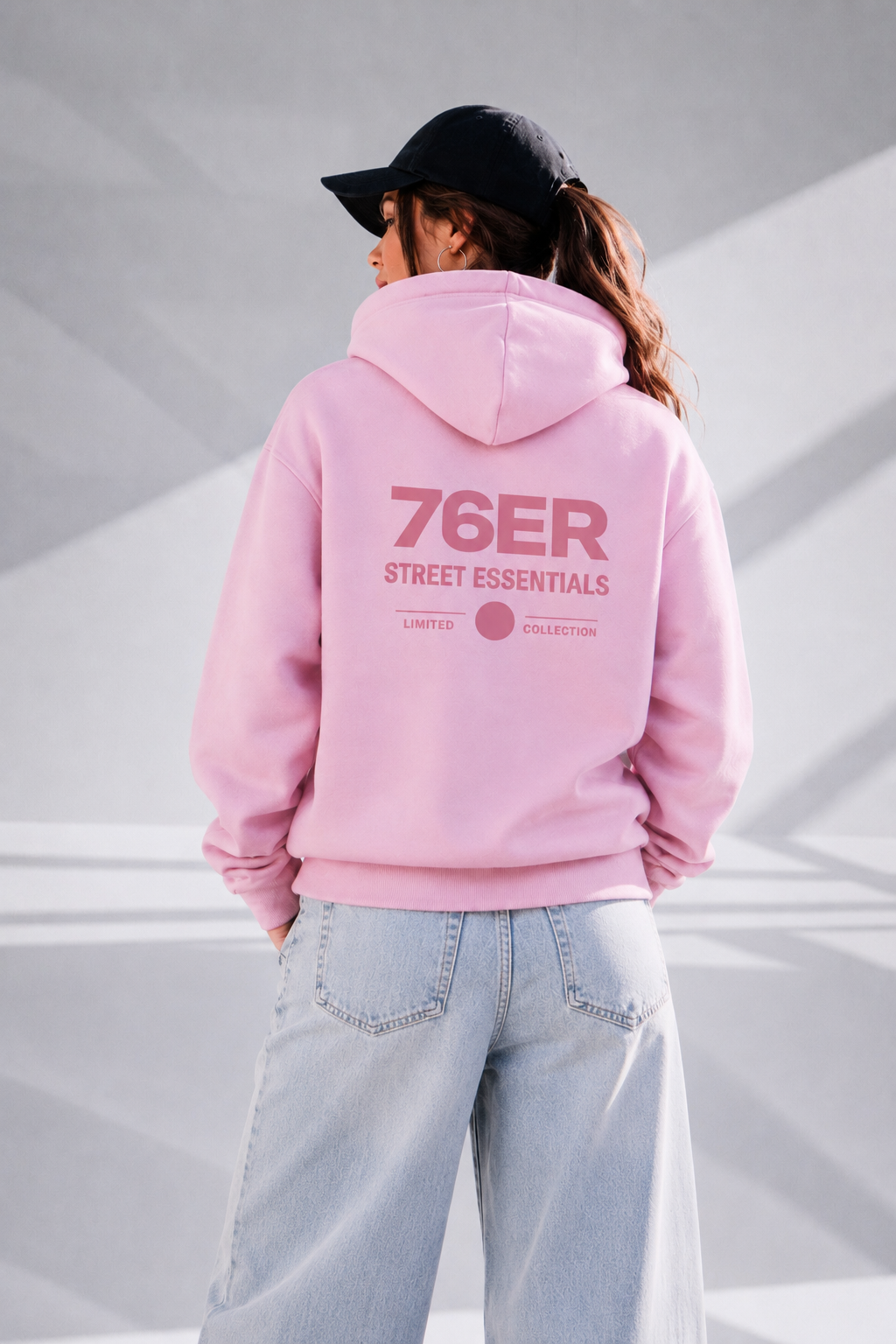 76ER STREET HOODIE SOFT PINK